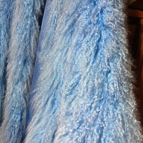 ON HOLD!  For one week. Blue magnolia lamb jacket new - Picture 6 of 6